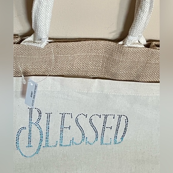 BLESSED Tote Bag - Blue Rhinestones - Picture 4 of 4